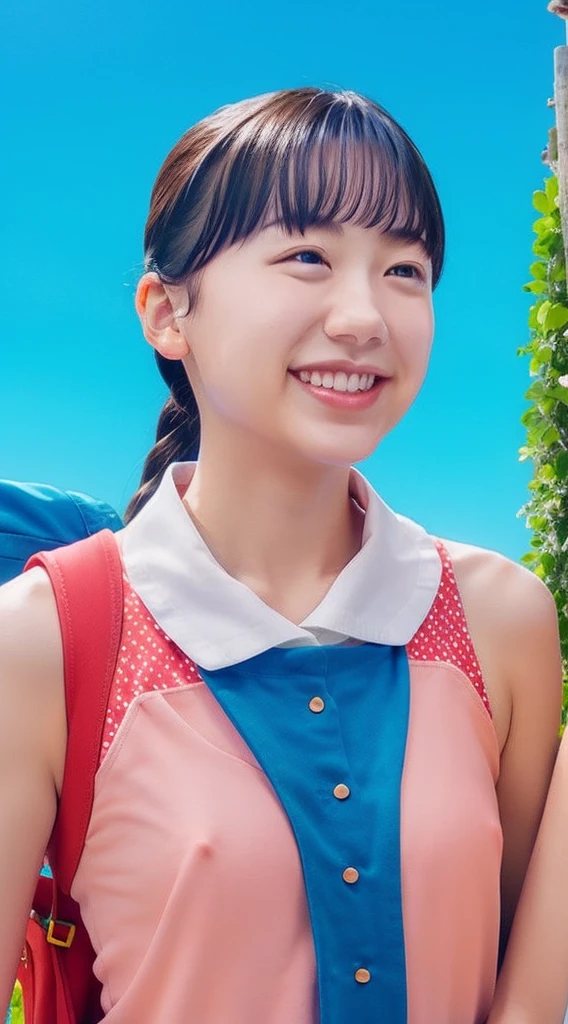 summer、On the way to school、(upper body shot)