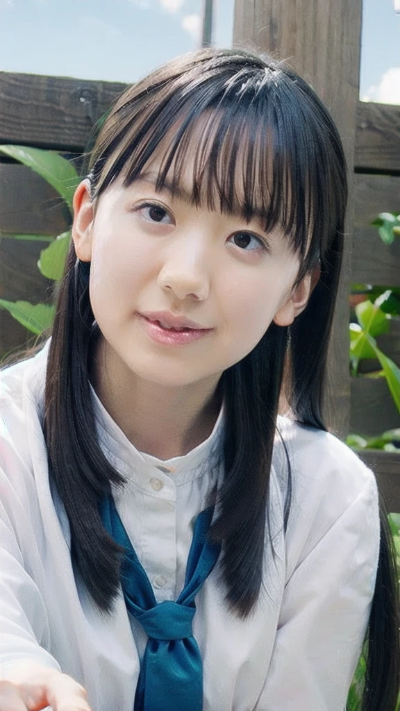 summer、On the way to school、(upper body shot)
