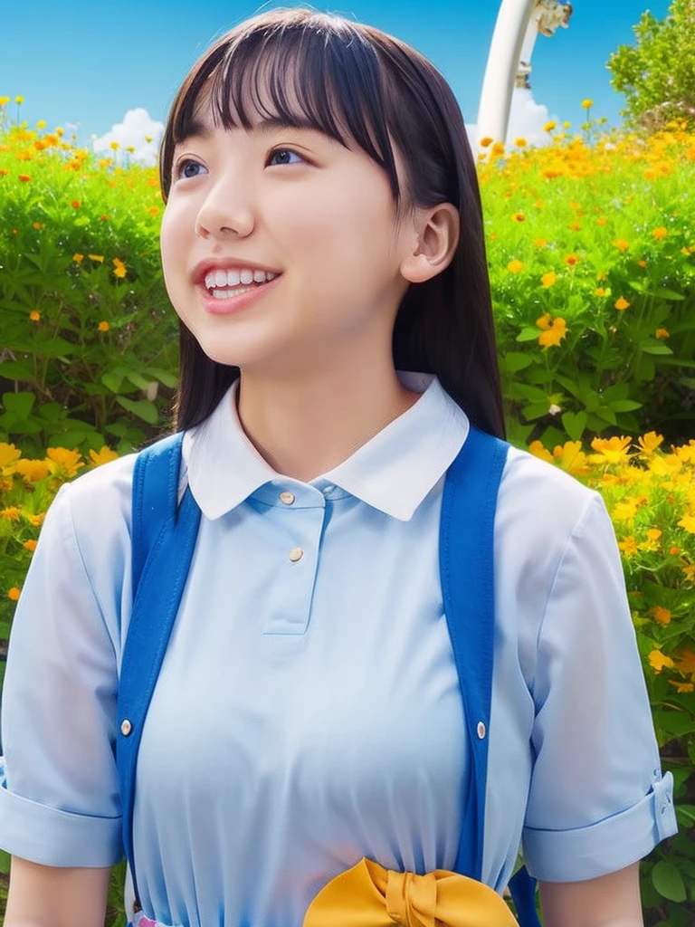 summer、On the way to school、(upper body shot)
