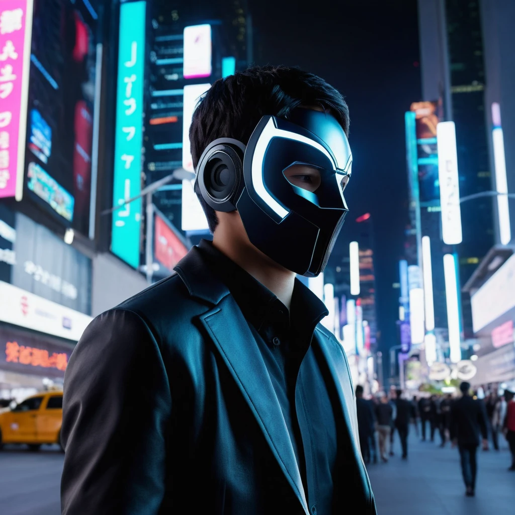 In a sprawling AI city, rumors swirl about a boy who wears a sleek, emotionless mask, feared for his unmatched hacking skills and enigmatic presence.
