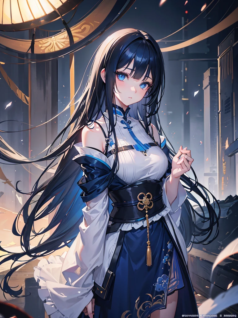 a kitsune girl,beautiful detailed blue eyes,long black hair with bangs,casual clothing,intricate detailed face,highly detailed,8k,photorealistic,cinematic lighting,digital painting,fantasy,artstation,trending on artstation