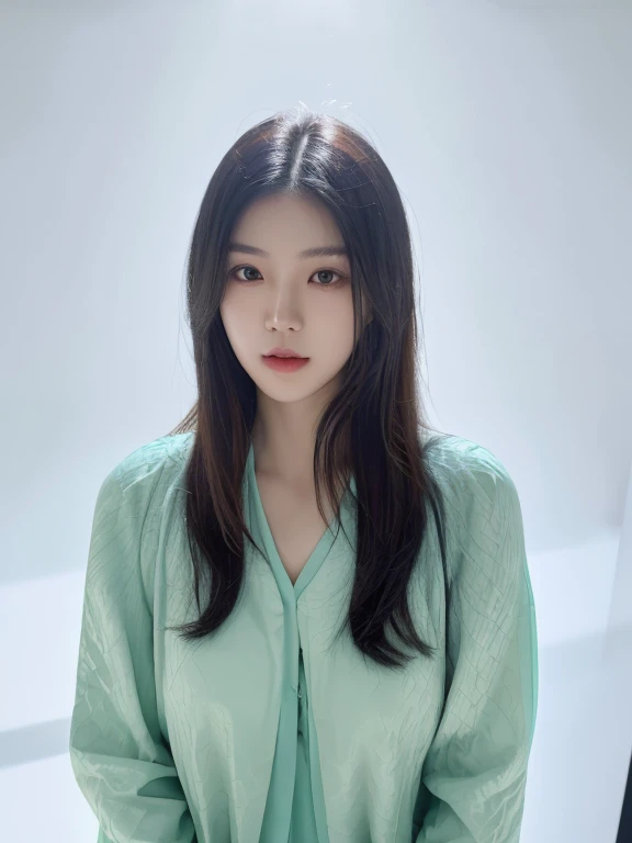Best Quality, 8k, Masterpiece, (Portrait: 1.3), (photo realistic:1.4), (hyper realistic:1.4), Sharp Focus, looking at viewer, (smoother lighting:1.1), (increase cinematic lighting quality:0.9), realistic lighting, backlighting, light on face, ray trace, (brightening light:1.2), (Increase quality:1.4), sharp detail, (best quality real texture skin:1.4), finely detailed eyes, black_eyes, finely detailed face, 25 year old Korean woman