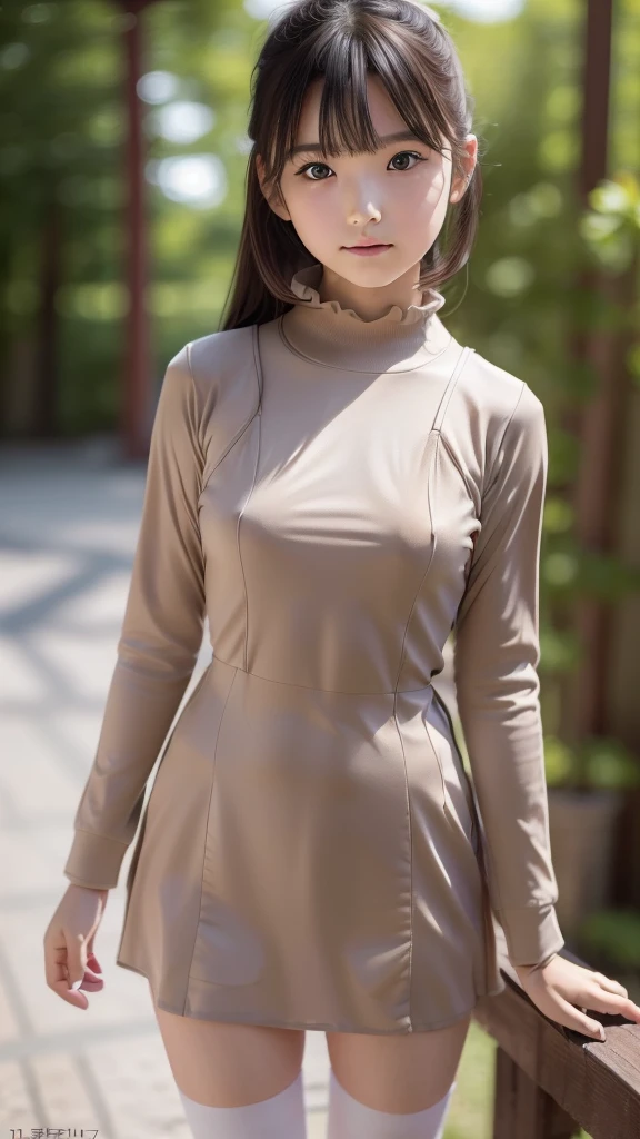 ((sfw: 1.4)), ((detailed face, professional photography)), ((sfw, zettai ryouiki, 1 Girl)), Ultra High Resolution, (Realistic: 1.4), RAW Photo, Best Quality, (Photorealistic Stick), Focus, Soft Light, (()), ((Japanese)), (( (young face))), (surface), (depth of field), masterpiece, (realistic), woman, bangs, ((1 girl))