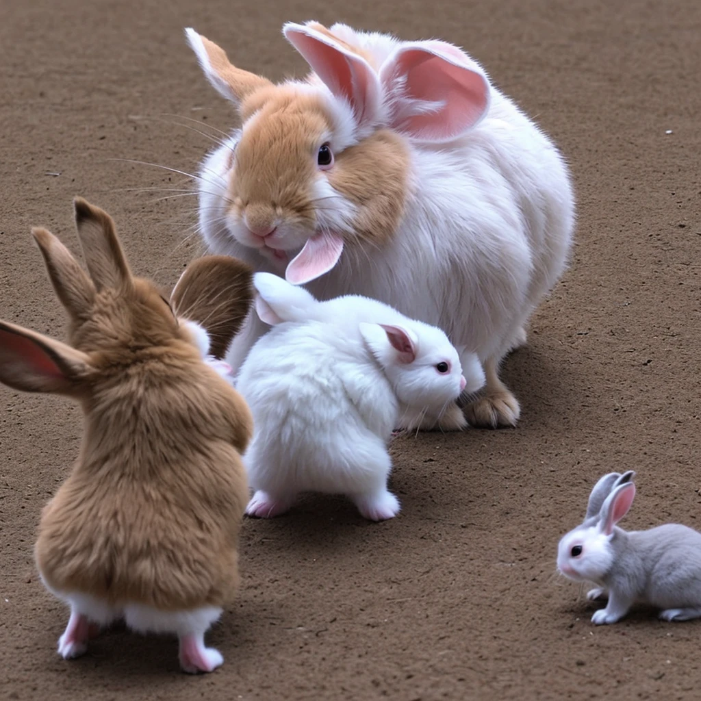 Rabbit forces his baby rabbit to leave the house simple animals