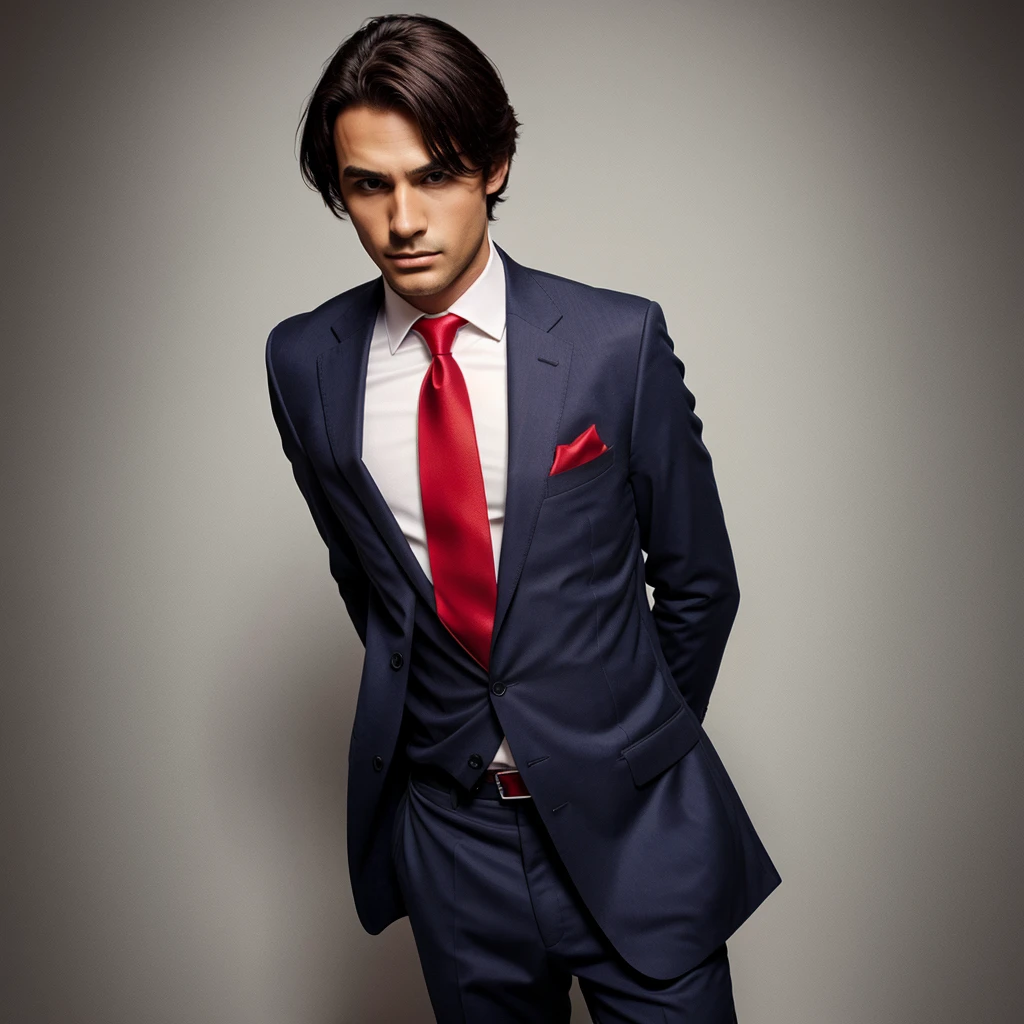 A red tie with no face