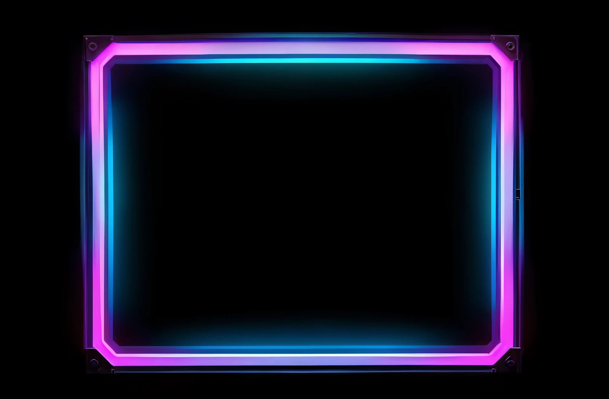 collage image picture of neon rectangle box with neon lights for advertising