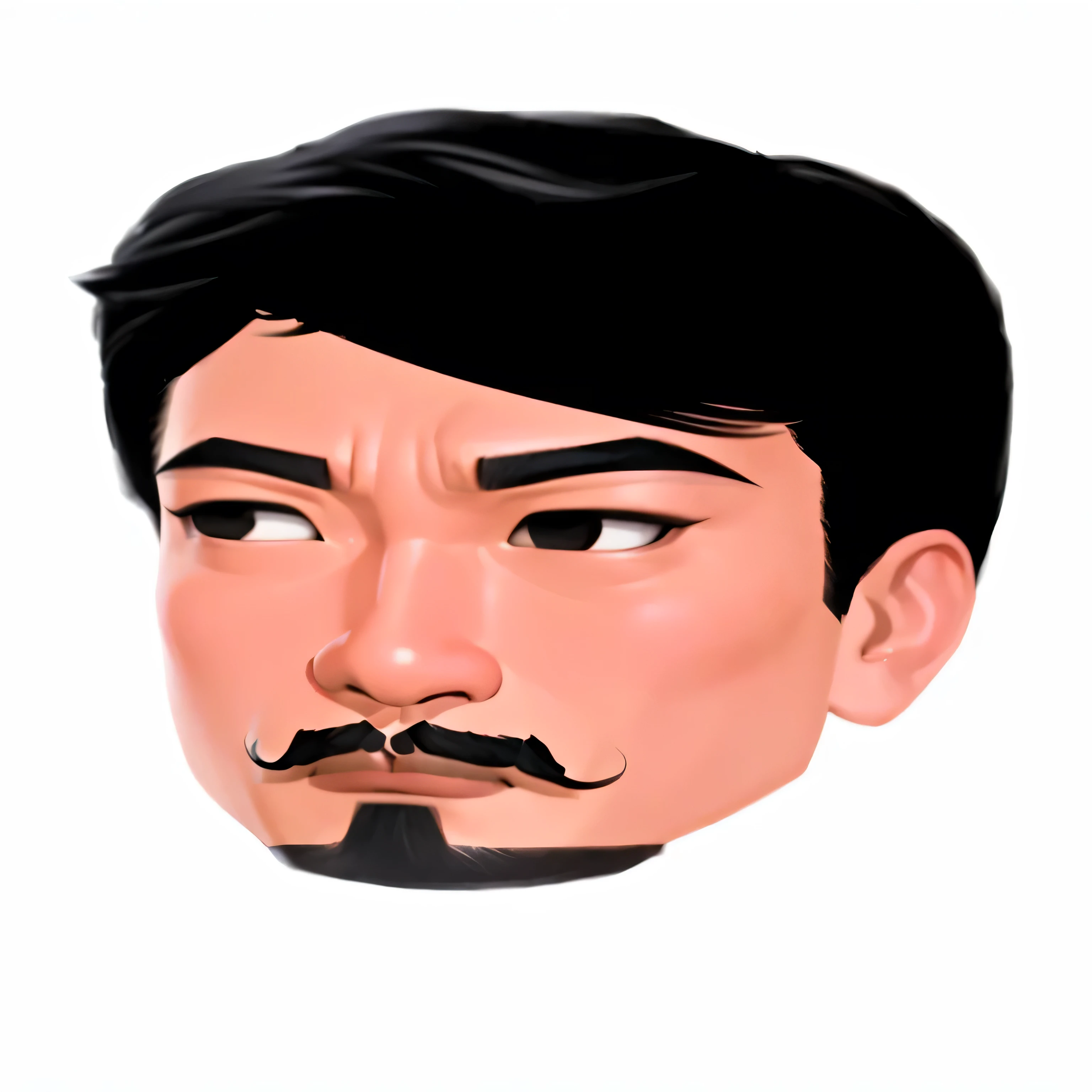 a close up of a cartoon man with a mustache and a moustache, inspired by Zhu Da, lofi portrait, markiplier, cartoon artstyle, asian male, cartoon digital painting, inspired by Junpei Satoh, asian face, highly_detailed_face!!!, [ digital art ]!!, inspired by Jang Seung-eop, rotoscoped