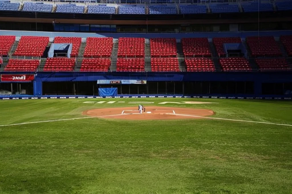 The view from the mound、Strike out to center、The seats are orange