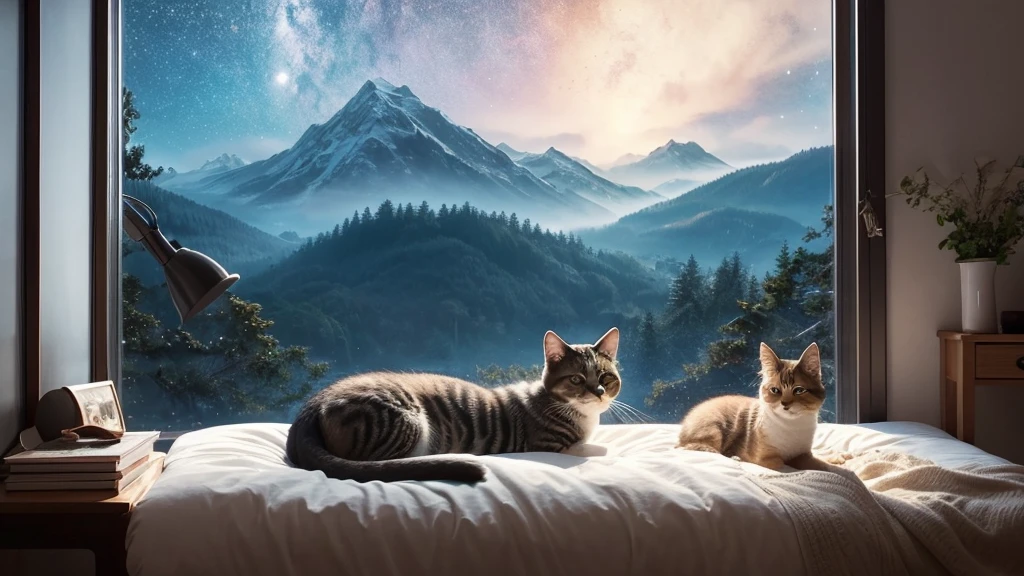 Image Generation Prompt:
Prompts to generate flawless illustrations:
"Realistic colors and detailed details、Generate flawless landscape illustrations。"
Anime illustrations for ro-fi music:
"It fits the vibe of ro-fi music、Create calm and soothing anime style illustrations。"
In the room、A big dog and a kitten are sleeping together:
"明るいIn the room、Create a scene where a big dog and a little kitten are sleeping together on a fluffy bed.。"
In the window、Night Scenery:
"From a window in the corner of a dark room、満天の星空が広がるNight Sceneryを見るシーンを生成してください。"