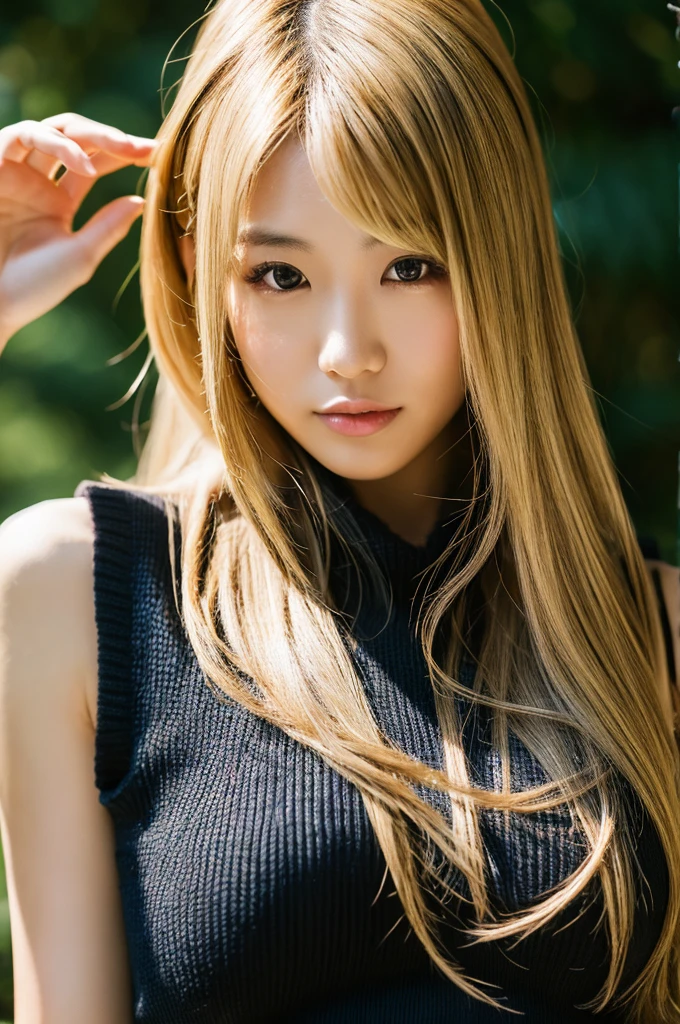 1 female, Flashy Japanese Gal, 20-year-old,((Completely naked)),((No clothes)),Double Eyes,mile, Detailed face, A sloppy smile, big ring earrings，Ring Bracelet, big flashy necklace, Rich silver eyeshadow, Gorgeous glitter makeup，Long False Eyelashes, Thick eyeliner, ((blonde, Shortcuts, Bangs hanging over the eyes:1.5))，Flashy Nails, fine grain,  Slim figure,Flat Chest, Small hips,Official Art，Highly detailed CG Unity 8k wallpaper, (masterpiece:1.0),(highest quality:1.0), photo shoot, 8k, Browsing Caution, High resolution, Kodak Portrait 400, Film Grain, Lens flare brilliance,Very low camera angle, View your audience, (Close-up face:1.3)