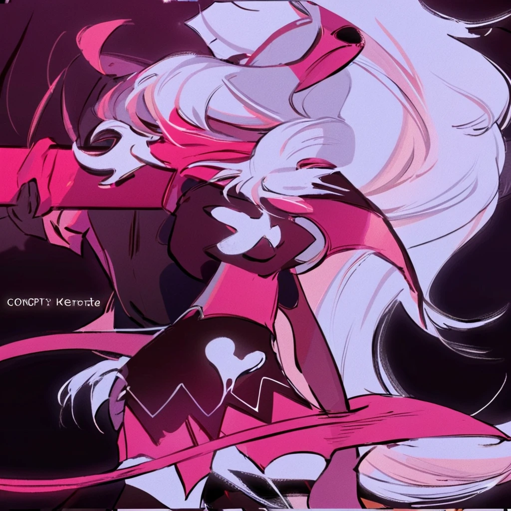 Best Quality, Masterpiece, ultra high resolution, (realist: 1.4),character with good anatomy perfect anatomy perfect anatomy girl with a red power scythe in niji journey style half body with some perspective girl with pink hair and two red horns on her head in a dynamic and powerful pose in motion saturated warm colors Bold contrast and dramatics, with a focus on intense lights and shadows. Fluidity and movement, with a fresh and contemporary style. childish tones: Dynamic and detailed composition, with emphasis on action and movement. 4 demon arms