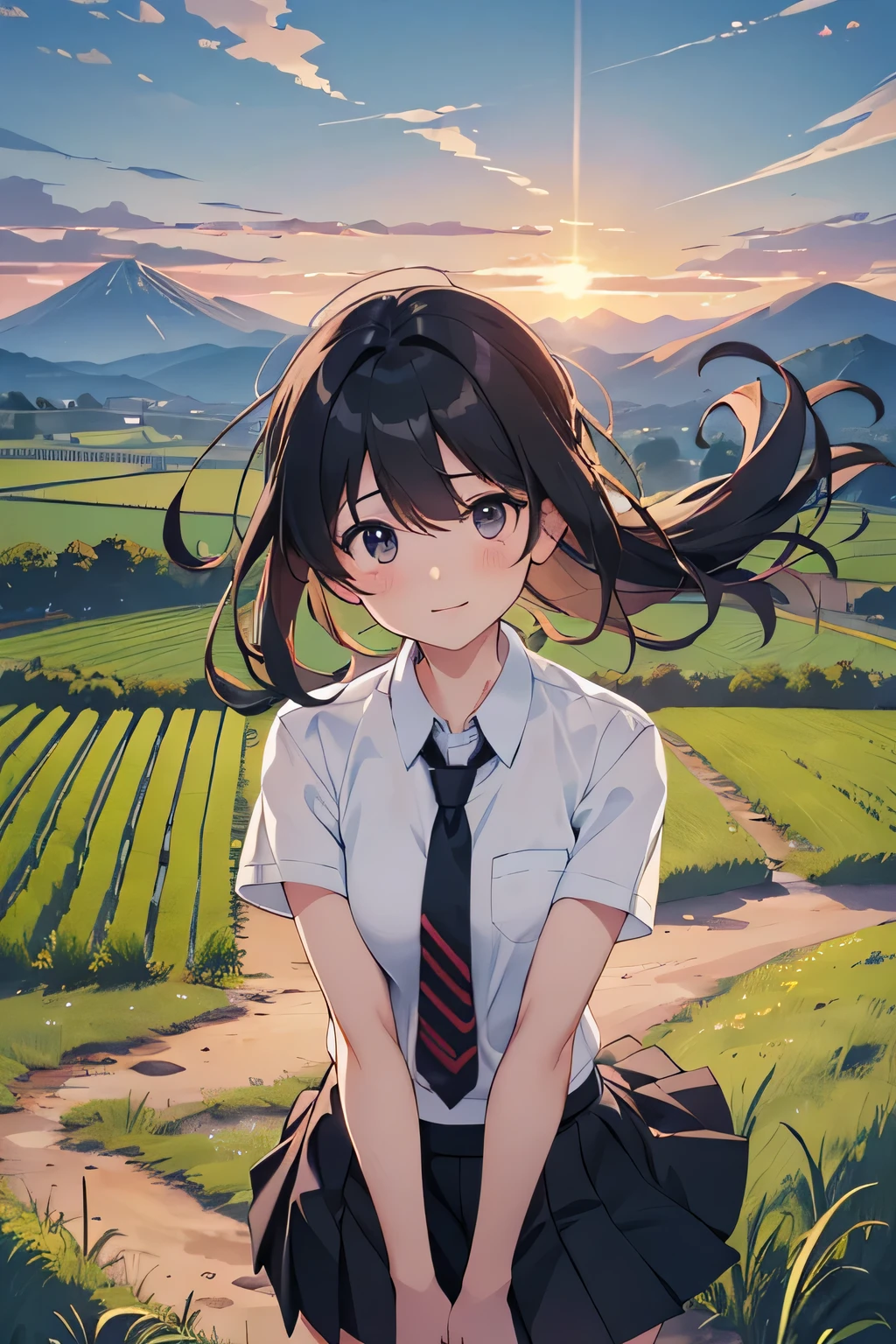 ,((Highest quality,4K, masterpiece:1.3)),((High Resolution)),((It's wonderful)),((Japan countryside:1.2)),((Japan countryside:1.2)),((Japan countryside:1.2)),((Japan countryside:1.2)),((Japanese mountain trails and rice terraces:1.2)),((Standing at the bus stop:1.2)),((Standing at the bus stop:1.2)),(Do not split frames),(Do not split),(Do not split),(sunset:1.2),(sunset:1.2),(sunset:1.2),(sunset:1.2),(One woman:1.8),(One woman:1.8),(One woman:1.8),((dutch angle shot:1.2)),((dutch angle shot:1.2)),((upper body shot:1.2)),((upper body shot:1.2)),((upper body shot:1.2)),((shoot from above:1.2)),((shoot from above:1.2)),((school uniform, short sleeve shirt:1.2)),((school uniform, short sleeve shirt:1.2)),((school uniform, short sleeve shirt:1.2)),((school uniform, short sleeve shirt:1.2)),(A tie blowing in the wind:1.4),(A tie blowing in the wind:1.4),(A tie blowing in the wind:1.4),((wavy mouth:1.4)),((wavy mouth:1.4)),((wavy mouth:1.4)),((pigeon toed:1.2)),((pigeon toed:1.2)),((pigeon toed:1.2)),((Bend your knees and stand with your legs together:1.2)),((Bend your knees and stand with your legs together:1.2)),((Bend your knees and stand with your legs together:1.2)),((Bend your knees and stand with your legs together:1.2)),((Bend your knees and stand with your legs together:1.2)),((Bend your knees and stand with your legs together:1.2)),((Hold down the hem of your skirt, which is about to be blown up by the wind:1.2)),((Hold down the hem of your skirt, which is about to be blown up by the wind:1.2)),((Hold down the hem of your skirt, which is about to be blown up by the wind:1.2)),((Hold down the hem of your skirt, which is about to be blown up by the wind:1.2)),((face focus:1.4)),((face focus:1.4)),((face focus:1.4)),((face focus:1.4)),(Shy laugh:1.2),(Shy laugh:1.2),(Shy laugh:1.2),(Shy laugh:1.2),(Panic look:1.2),(Panic look:1.2),(Hair blowing in the strong wind:1.2),(Hair blowing in the strong wind:1.2),(Hair blowing in the strong wind:1.2),(shoot from front),(shoot from front),(shoot from front),((Light brown eyes:1.2)),((Light brown eyes:1.2)),((Beautiful highlighted eyes)),((Light brown eyes:1.2)),((Light brown eyes:1.2)),((Light brown eyes:1.2)),((Beautiful highlighted eyes)),((Light brown eyes:1.2)),((Shiny black hair:1.4)),((Shiny black hair:1.4)),((Shiny black hair:1.4)),((Fluffy short bob:1.2)),((Fluffy short bob:1.2)),((Fluffy short bob:1.2)),((Fluffy short bob:1.2)),((Parted bangs)),((Parted bangs)),((Parted bangs)),(Beautiful breasts),(Beautiful breasts),Japanese women, 14 years old gravure photo, High Contrast, Aperture F3.2, Focal length 100mm, (((peace sign))),wakame, wakame, wakame, wakame, wakame, wakame, wakame, wakame, wakame, wakame, wakame, wakame, wakame, wakame, wakame, wakame, wakame, wakame, wakame, wakame, wakame, wakame, wakame, wakame, wakame