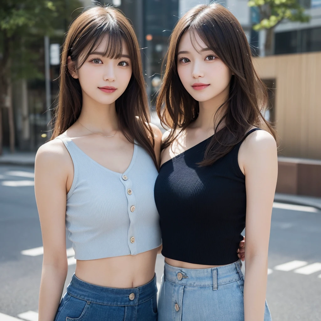 ((Ultra-high resolution, Highest quality, masterpiece: 1.2), (Realistic, photoRealistic: 1.37), Very detailed, (Shibuya Ward, Daytime, sunny: 1.2), Professional Lighting, Photon Mapping, Radio City, Physically Based Rendering, masterpiece, Rich details)
single japanese woman, 18-year-old, cute, big happy smile: 1.37, Shiny skin, Shiny Hair, (Beautiful Face, Beautiful Eyes, Clear Face, Detailed facial features), Detailed hand drawing, Extreme light and shadow, long, Wavy hairstyle with bangs covering the forehead. Her hair is light brown in cot has subtle highlights。, Add depth and dimension. The waves are gentle and natural, Frames the face gently and elegantly.
slim, The clavicle is visible, Medium chest, slightly plump chest: 1.37, Front view, Sexy pose, whole body, Under the skirt: 1.2. Woman wearing light blue clothes, She paired a one-shoulder crop top with a high-waisted black midi skirt.. The skirt has large buttons on the front、It's knee-length。 She also wears black high-top sneakers and a beige cap.。 The overall look is casual and trendy., A mix of streetwear and stylish elements。
(Bangs slightly above eyebrows: 0.8), One Woman, a character depicted with whole body accuracy, Realistic style, The correct number of arms and fingers.