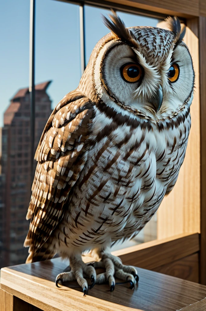 Animated owl at work