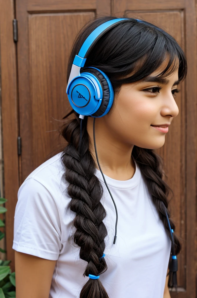 Puchaina with headphones 
