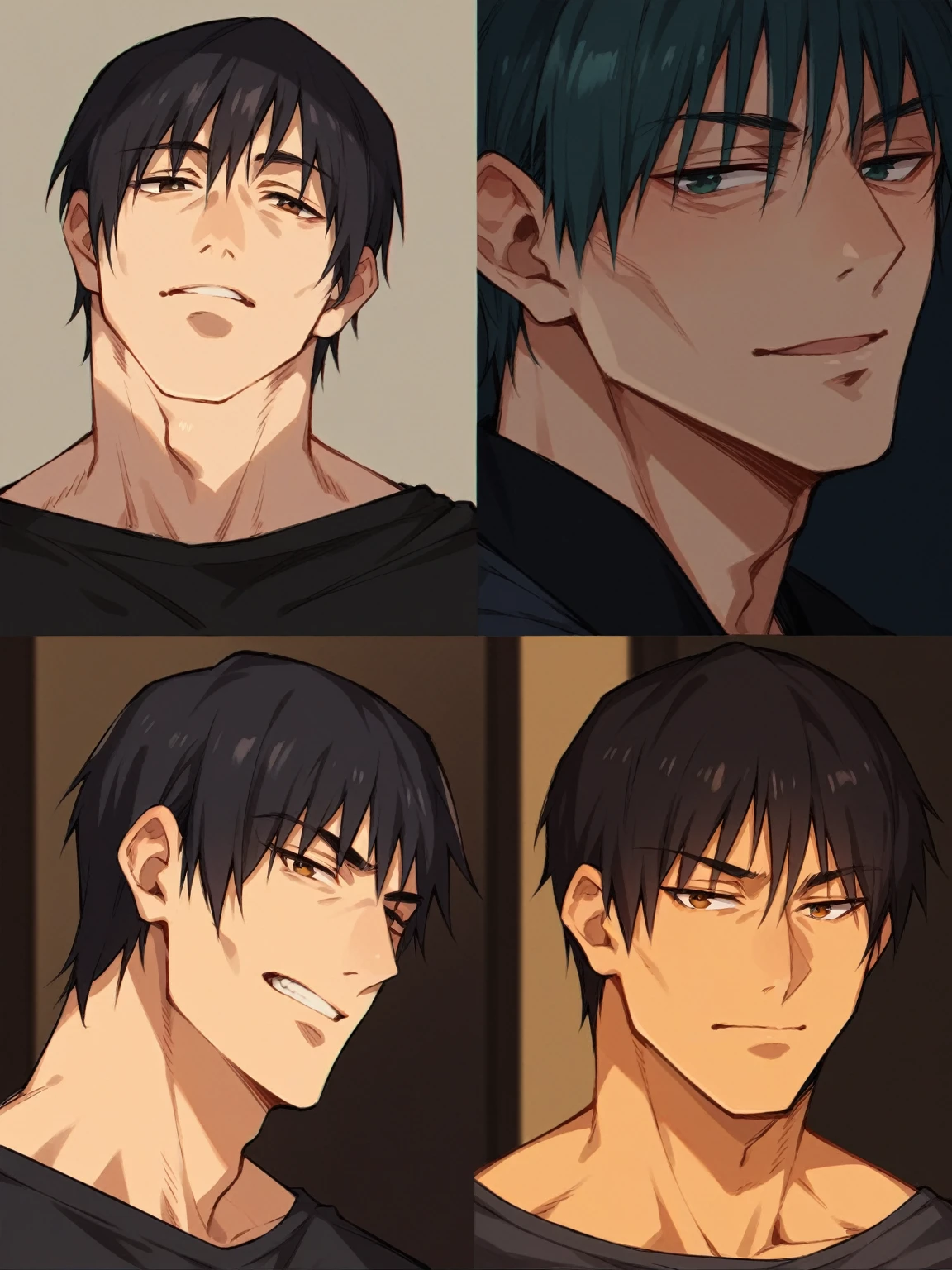 ((masterpiece, best quality)),((toji fushiguro)),horse ears, portrait,