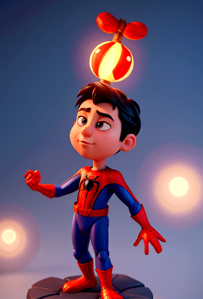 Cartoon character of a boy in spiderman superhero outfit , an animated character, stylized character, animation style rendering, 3d stylized, Arnold Maya rendering, Stylized 3D rendering, toon render screenshot, 3d character, 3d character, Stylized 3D rendering, 3D character rendering, cartoon character, Personagem de close up, character posing,  (Pixar-style) (master part:1.2) (bokeh) (best qualityer) (skin detailed) (detailed texture) (8K) (Argilla) (cinematic lighting) (sharp focus