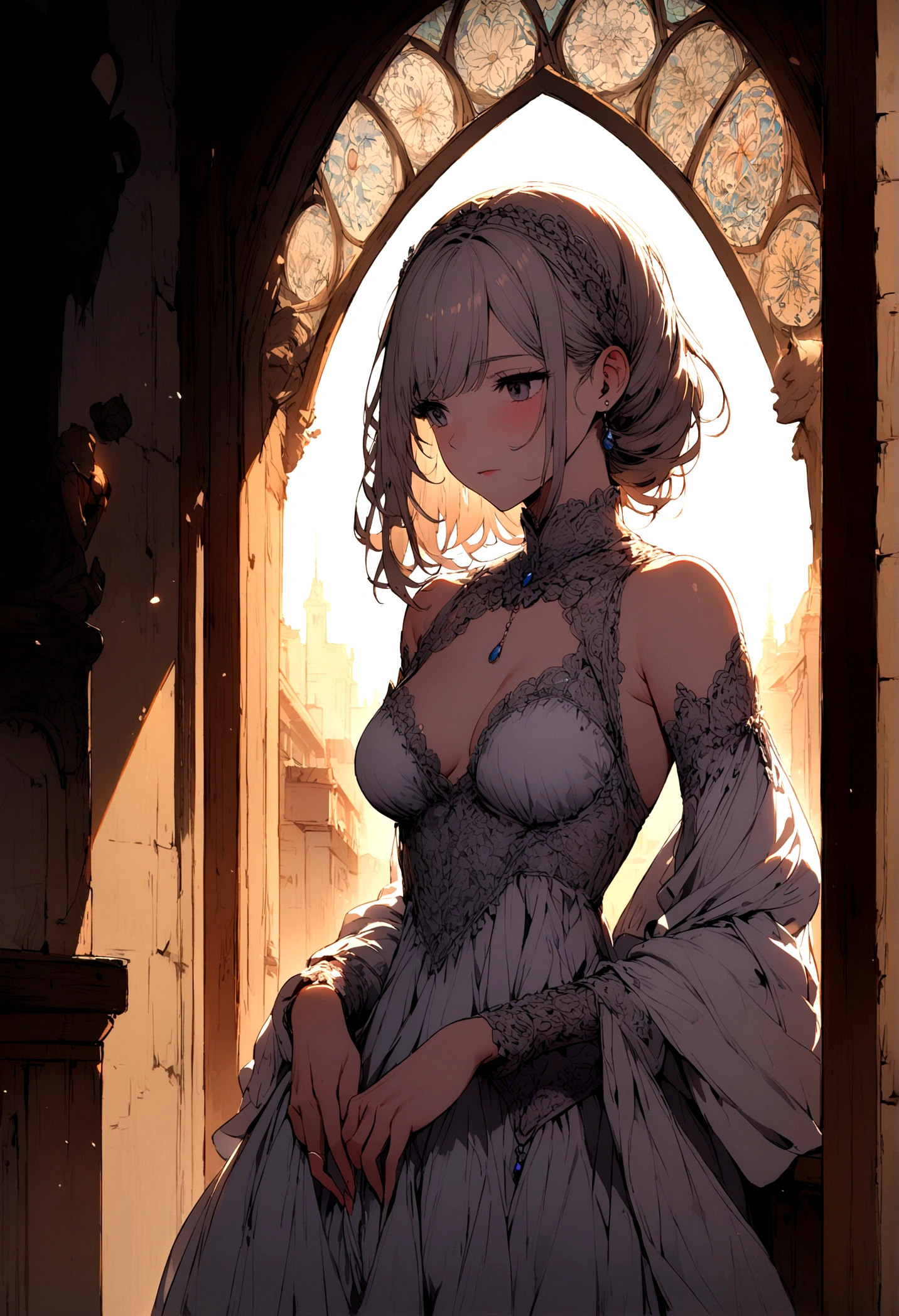 A beautiful woman masturbates outside and is watched by a man