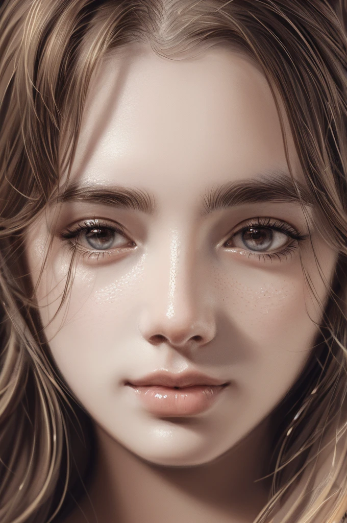 A beautiful detailed portrait sketch of 1 girl, extremely detailed eyes and face, long eyelashes, elegant facial features, delicate skin, sketchy brushstrokes, soft lighting, warm color tones, cinematic composition, masterpiece, highly detailed, photorealistic, intricate details, dramatic shadows, 4k