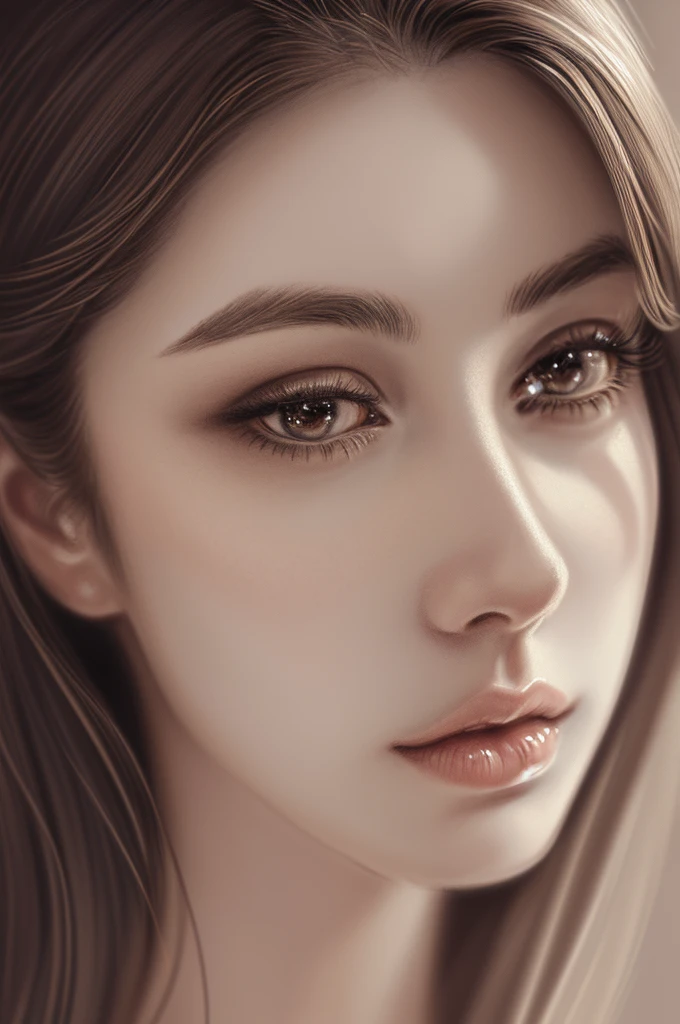 A beautiful detailed portrait sketch of 1 girl, extremely detailed eyes and face, long eyelashes, elegant facial features, delicate skin, sketchy brushstrokes, soft lighting, warm color tones, cinematic composition, masterpiece, highly detailed, photorealistic, intricate details, dramatic shadows, 4k