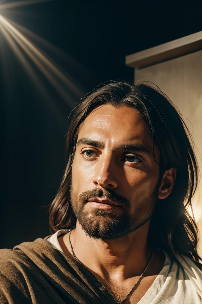 Jesus christ creating earth and heaven, modern, cinematic lighting, realism, photorealistic, hyperrealism, professional photography, uhd, dslr,hdr.
