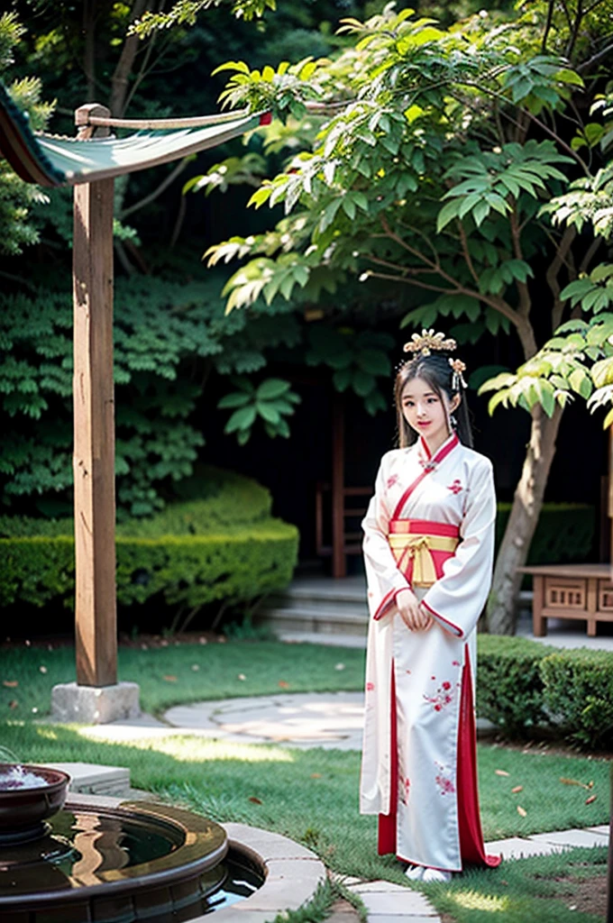 Allafed Asian girls reading in the garden, Chinese girl, Young Asian, palace ， a girl in Hanfu, adorable , adorable young girl, Chinese tradition, traditional Chinese clothing, wearing ancient Chinese clothing, Ruan Jia Beautiful!, Chinese style, Asian, young girl, korean girl, Nice , China Princess, SMALL SHY SMILE, NSFW