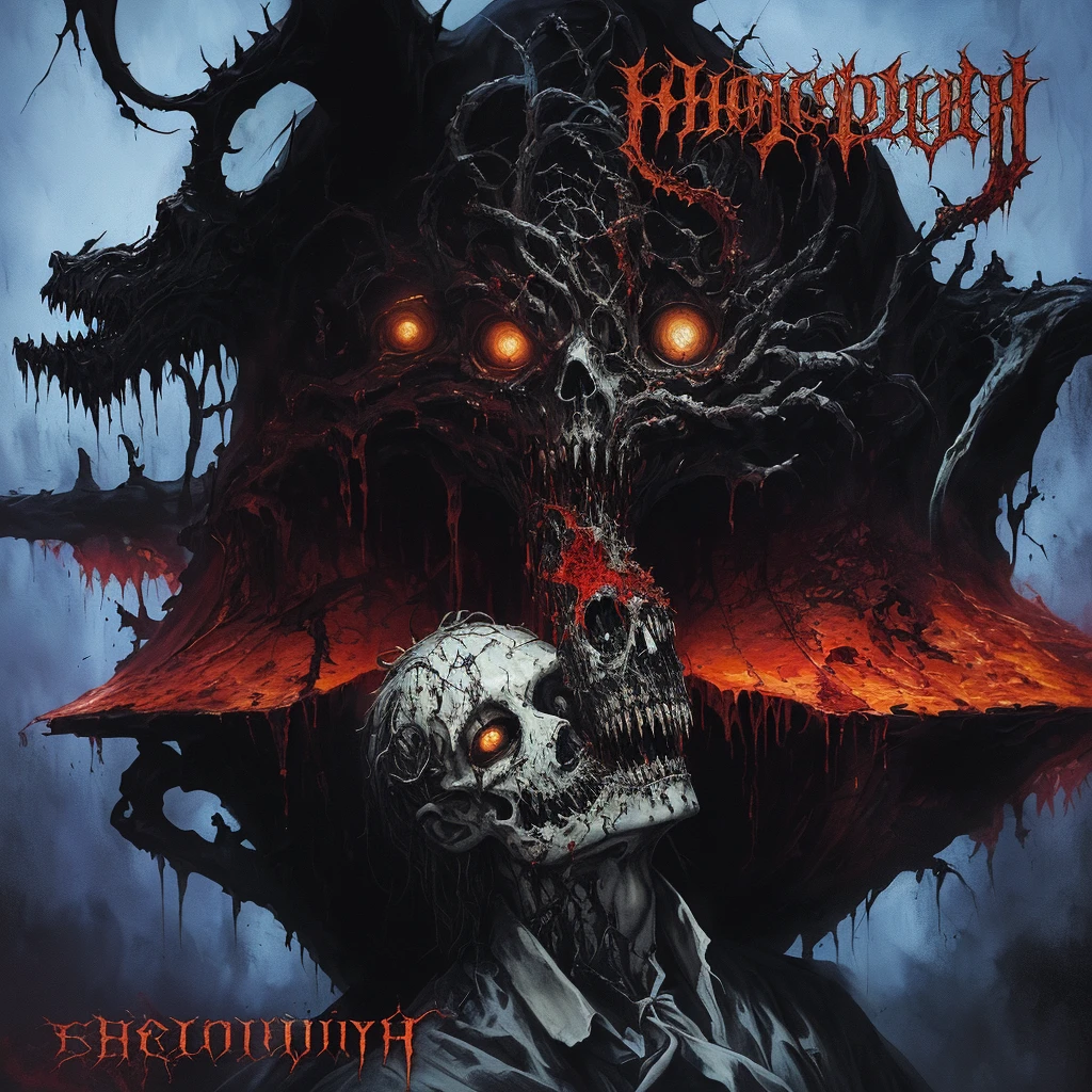 a painting of a man in a white shirt is looking at a demonic creature, scornful, schizophrenia, gehenna, detailed cover artwork, sorrowful, death metal album cover, disturbing biohorror saliva, schizophrenic, dark schizophrenia portrait, schizophrenic hallucination, packshot, cover art, metal album cover art, azathoth, dreadful