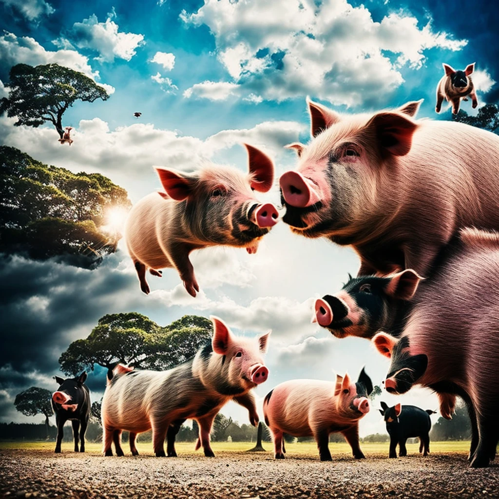 real photography, unique composition that mixes and brings together in an almost surreal design four different types of animals in one with a pig's leg, parakeet tail, head of praying mantis, leatherback turtle arms and legs;.