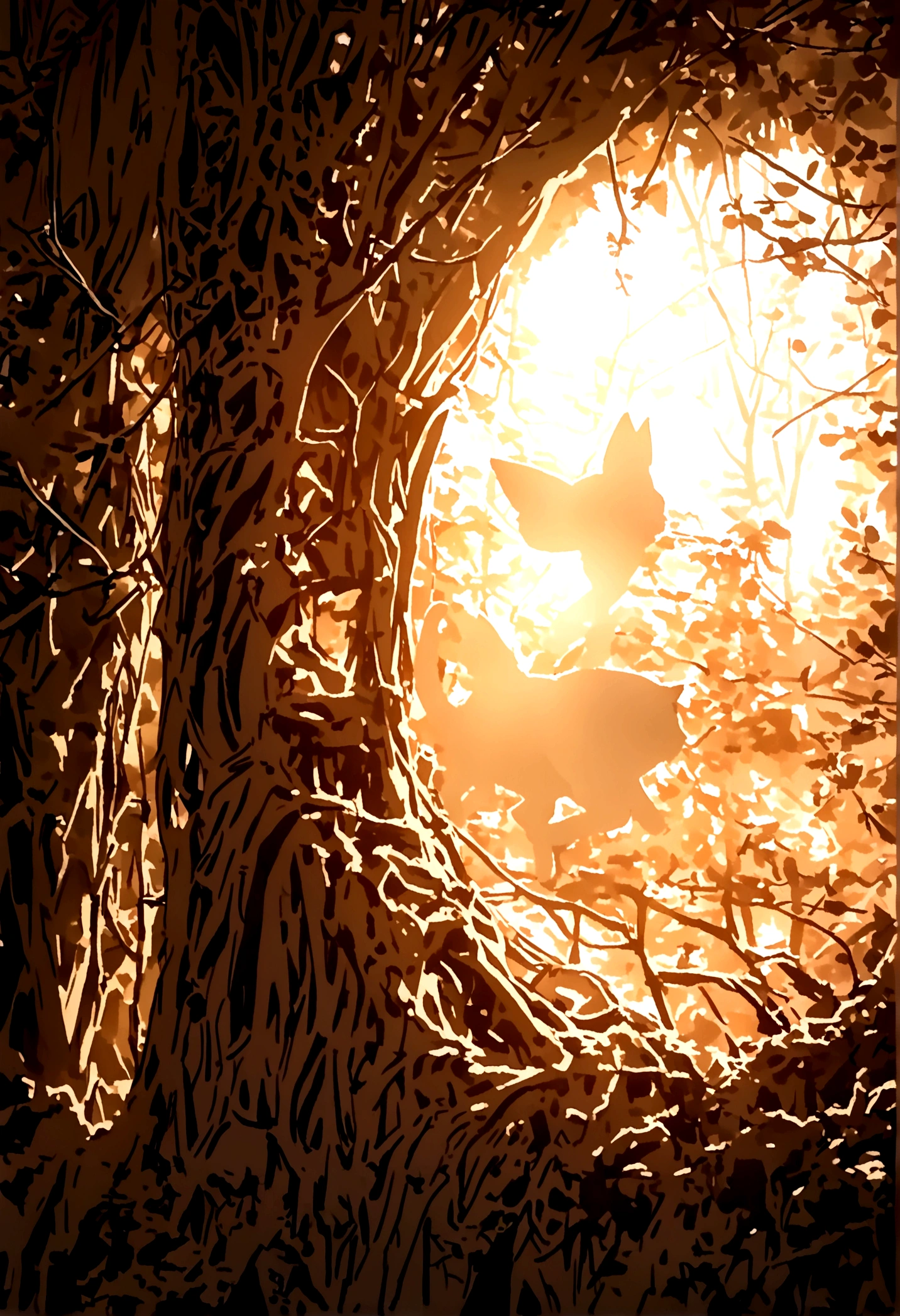 A room kitten jumping in the woods is very cute close-up photo, Soft Volume Lamp (Backlight: 1.3), (Kinesiology: 1.2), Intricate details