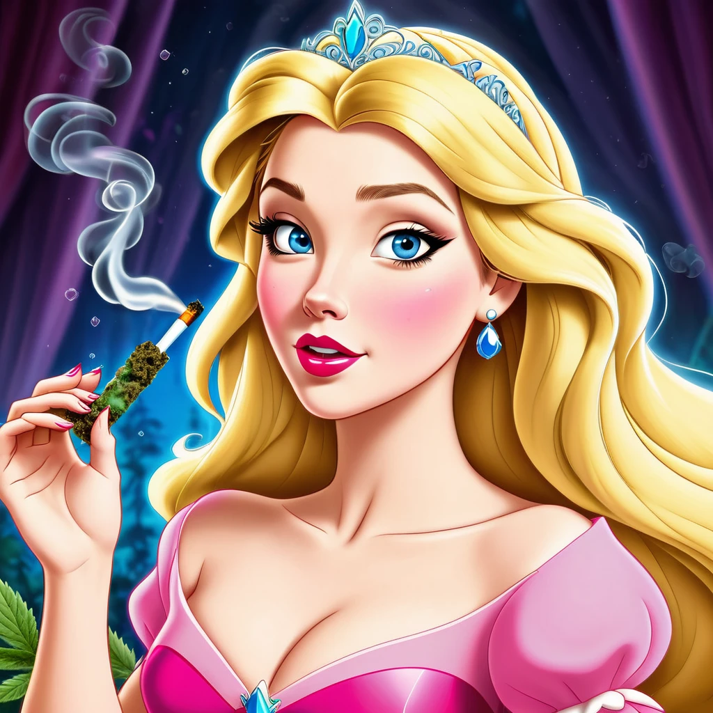 disney princess aurora smokes weed and gets high