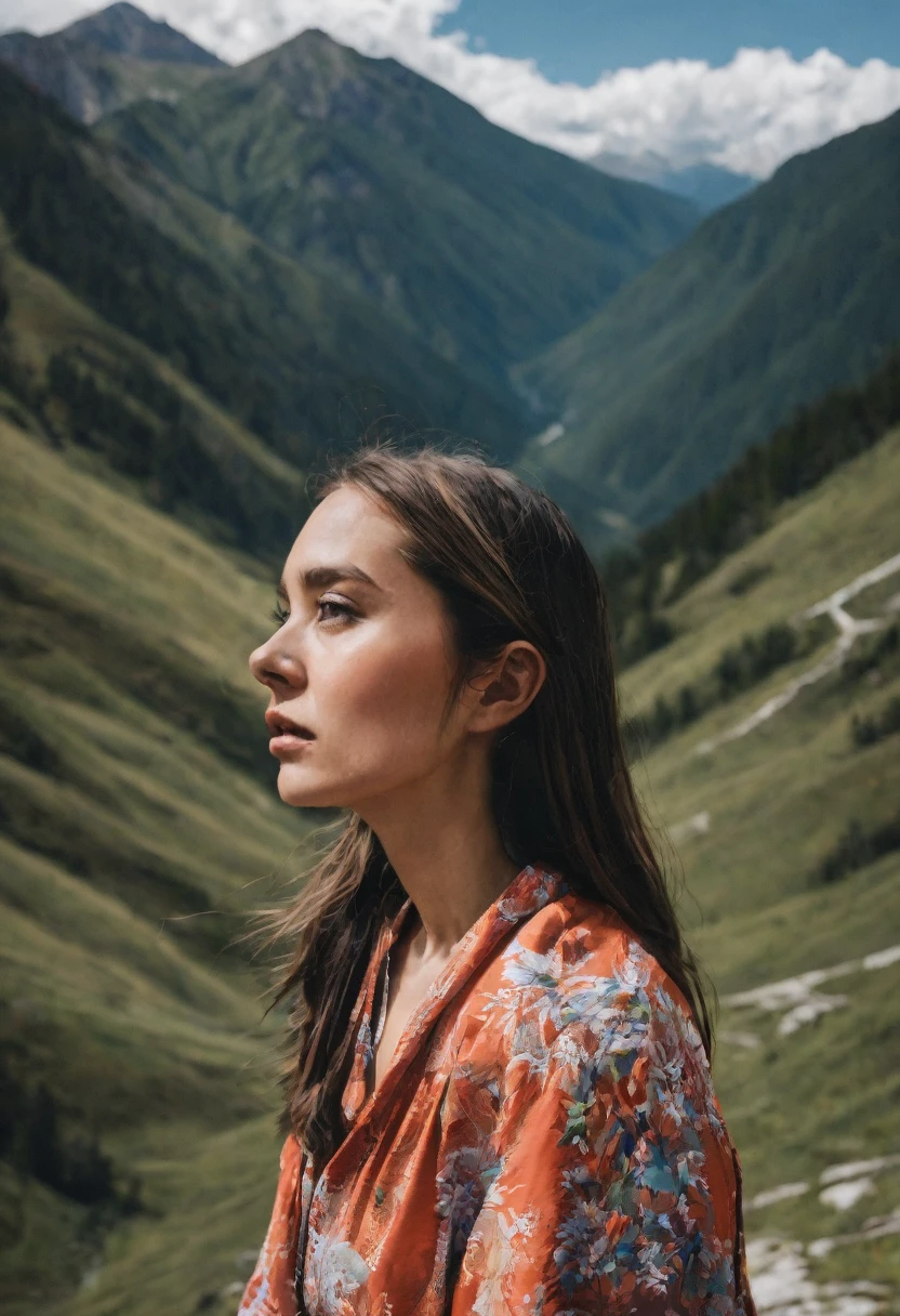 Girl in the mountains