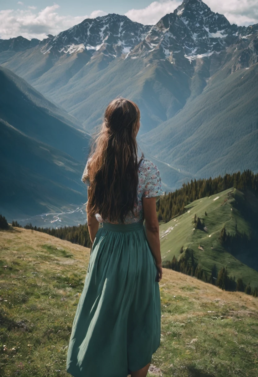 Girl in the mountains