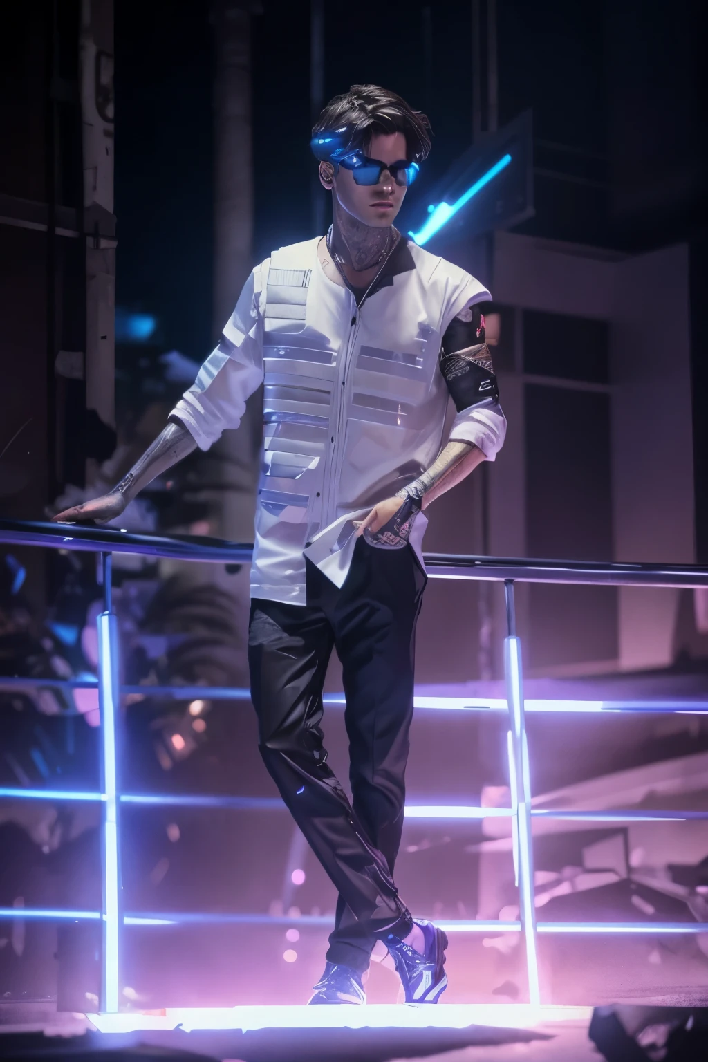 Change background cyberpunk handsome boy, realistic, face, 8k, ultra realistic,