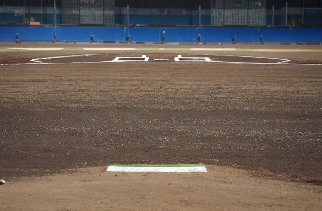 The view from the mound、Strike out to center、The seats are orange