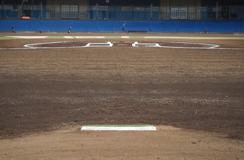 The view from the mound、Strike out to center、The seats are orange