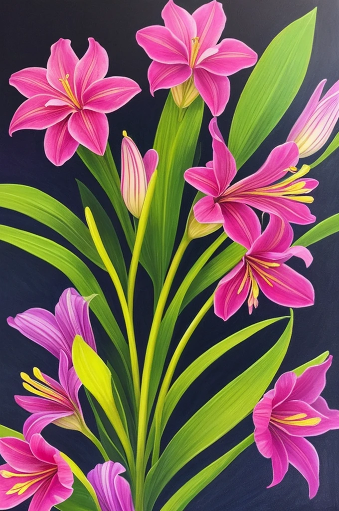 a close up of a flower with a heart shaped stem, a photorealistic painting by Howard Butterworth, flickr, photorealism, glowing delicate flower, lily, lights with bloom, 🌺 cgsociety, lily flower, photorealism ”, glowing iris, glowing flowers, beautiful lit, realistic photo”, beatifully lit, glowing in the dark, .highly realistic, harsh bloom lighting