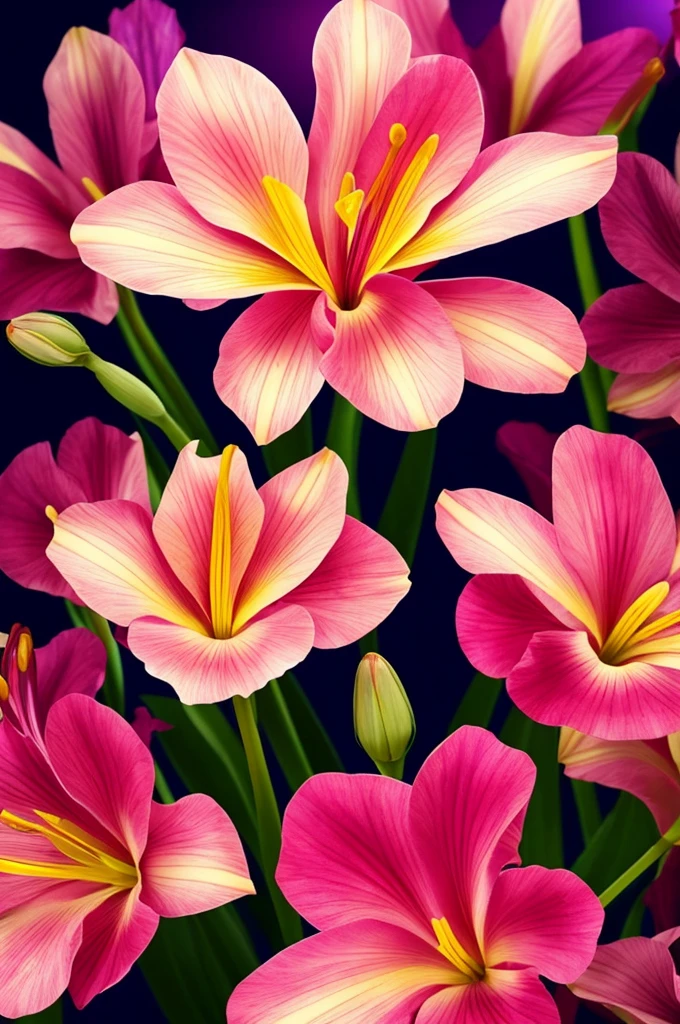 a close up of a flower with a heart shaped stem, glowing delicate flower, by Howard Butterworth, lily, lights with bloom, 🌺 cgsociety, by Ikuo Hirayama, by Luis Miranda, lily flower, photorealism ”, glowing iris, glowing flowers, beautiful lit, by Brian Thomas, by Carlos Berlanga, by Charles Billich