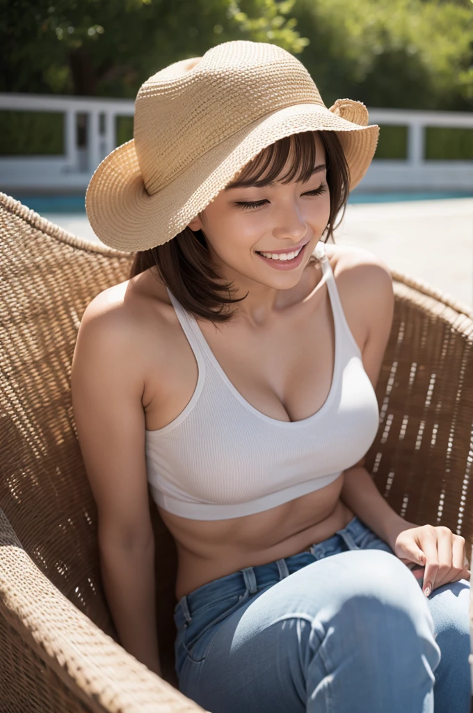 A woman enjoying