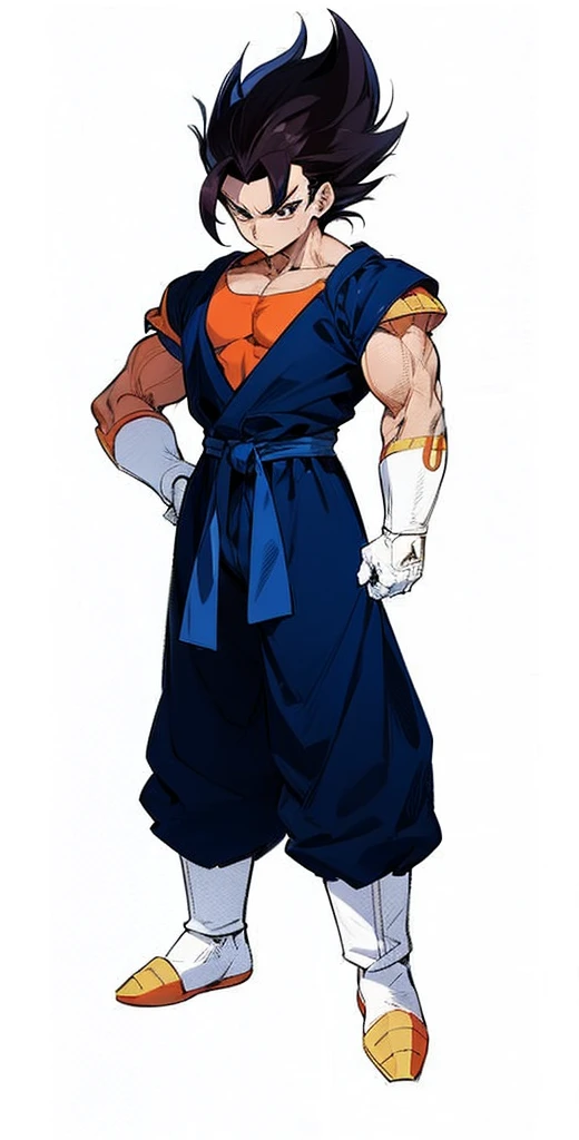 In Yusuke Murata style, Hold the pose, but draw with flat colors, cel shading, limited color palette and simplified lighting. The body must be muscular and athletic.