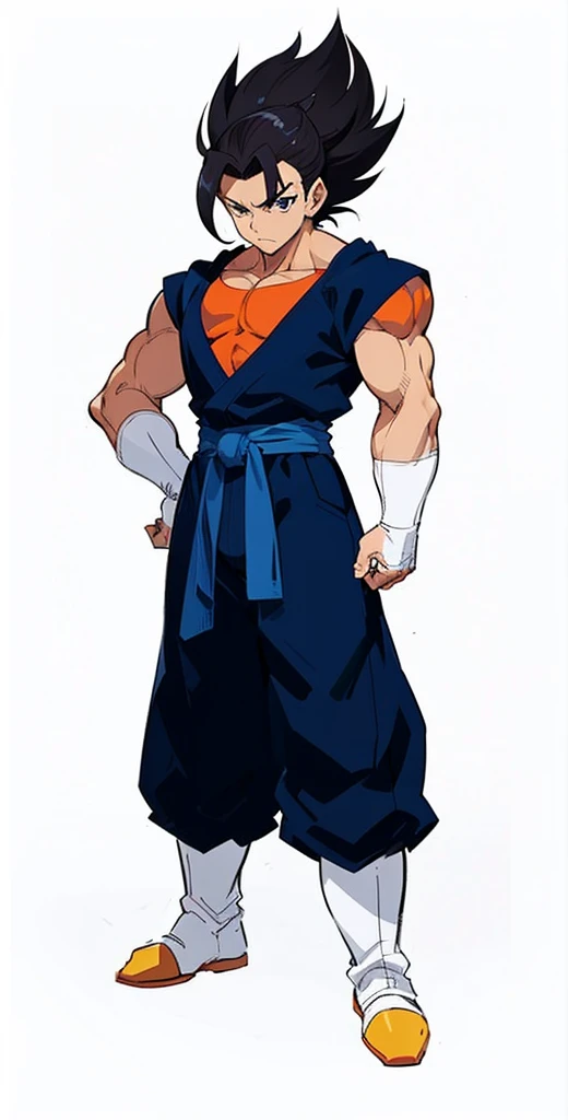 In Yusuke Murata style, Hold the pose, but draw with flat colors, cel shading, limited color palette and simplified lighting. The body must be muscular and athletic.
