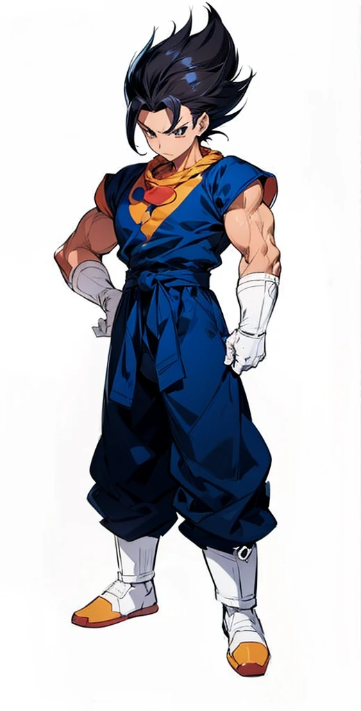 In Yusuke Murata style, Hold the pose, but draw with flat colors, cel shading, limited color palette and simplified lighting. The body must be muscular and athletic.
