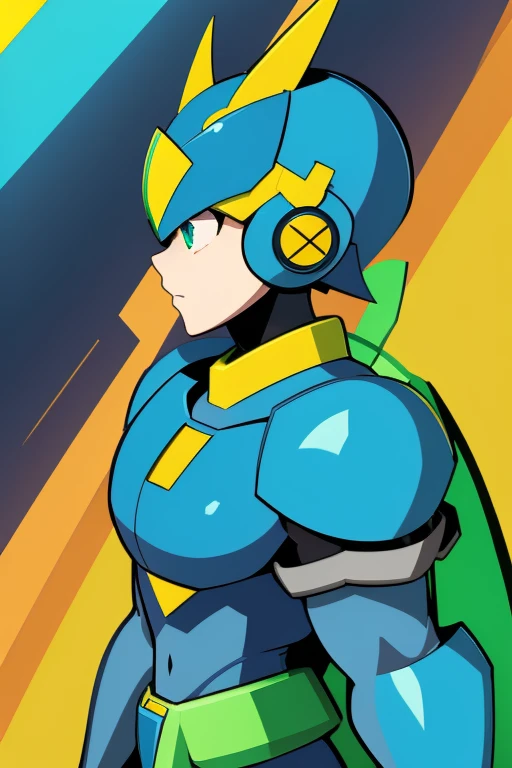 Generate an image of Mega Man's helmet, replacing the blue color with yellow and green to represent Brazilian colors, and with the letters "BR" on the forehead instead of the crystal, in a non-realistic, cartoonized anime style.
Keywords:
- Mega Man helmet art
- color swap blue to yellow and green
- Brazilian themed Mega Man helmet
- Capcom character art
- YouTube profile picture
- anime style art
- cartoonized Mega Man helmet
- non-realistic art style
- BR on forehead
Details:
- Create a digital artwork of Mega Man's helmet from Capcom.
- Replace Mega Man's traditional blue color scheme with yellow and green.
- Add the letters "BR" on the forehead of the helmet instead of the crystal.
- Ensure the image is suitable for use as a YouTube profile picture.
- Incorporate Brazilian colors in a way that maintains the helmet's recognizable features.
- Render the image in a non-realistic, cartoonized anime art style, with characteristic features such as dynamic lines.
Technical Specifications:
- High resolution image suitable for social media profile pictures.
- Maintain the proportions and style of the original Mega Man helmet.
- Use vibrant shades of yellow and green to ensure the image stands out.
Artistic Style:
- Digital art in the style of classic Capcom Mega Man games.
- Modern interpretation with a focus on clean lines and vivid colors.
- Cartoon style suitable for a gaming channel's profile picture.
- Non-realistic, cartoonized anime art style with dynamic lines and vibrant color palette.