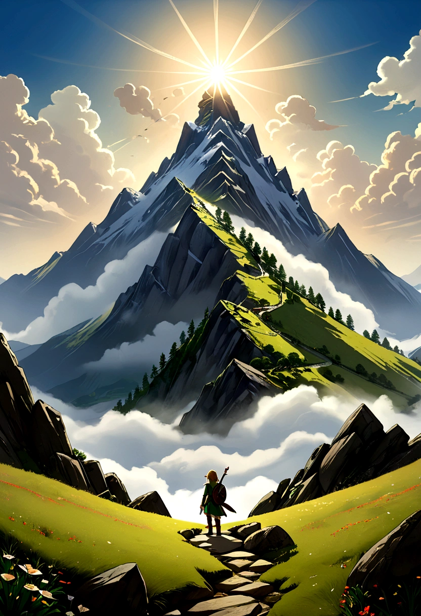 (The Legend of Zelda), Brave Link, waves crashing against the coast, children playing on the beach, distant sailboats are sailing against a backdrop of sea and sky, seagulls are freely circling in the sky, full body, (Photography), panoramic view, award-winning, cinematic still, emotional, vignette, dynamic, vivid, (masterpiece, best quality, Professional, perfect composition, very aesthetic, absurdres, ultra-detailed, intricate details:1.3)