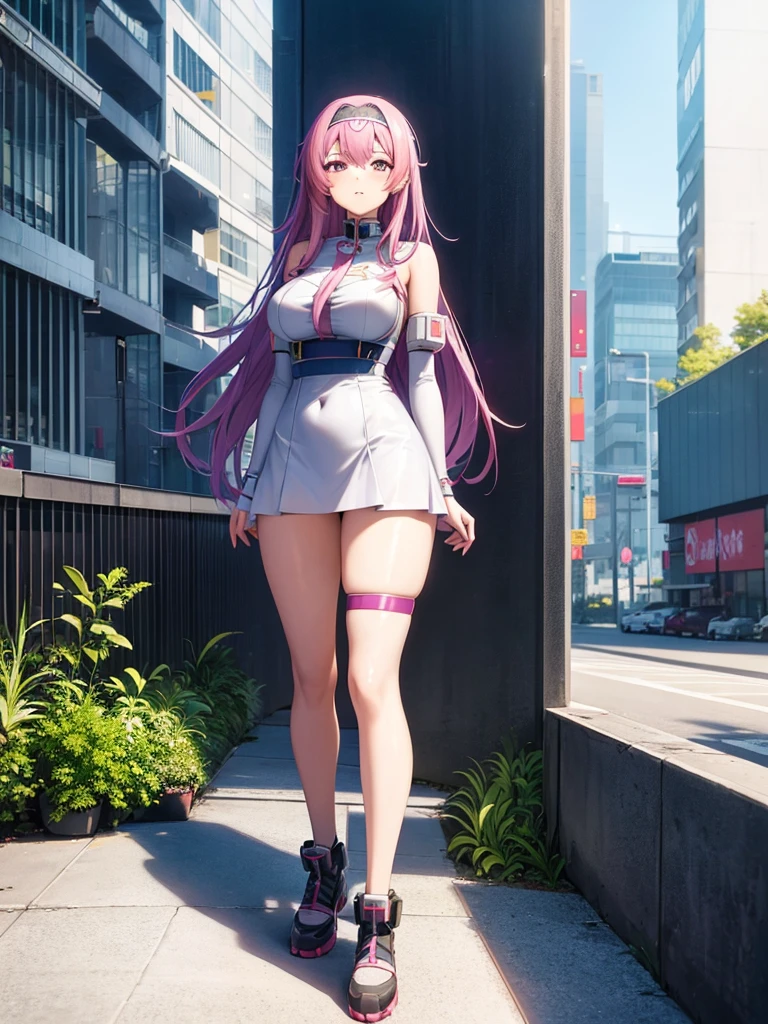 Anime girl in a dress and headband standing in front of a building, digital Cyberpunk anime art, Digital Cyberpunk - Anime Art, anime cyberpunk art, Cyberpunk Anime Girl, Cyberpunk Anime Girl mech, Anime Style 4k, Best anime 4k konachan wallpaper, Cyber , Cyberpunk anime art, Portrait Anime Astronaut Girl, anime girl of the future, Dreamy Cyberpunk Girl