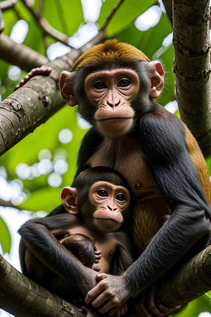 Monkey ceasing baby