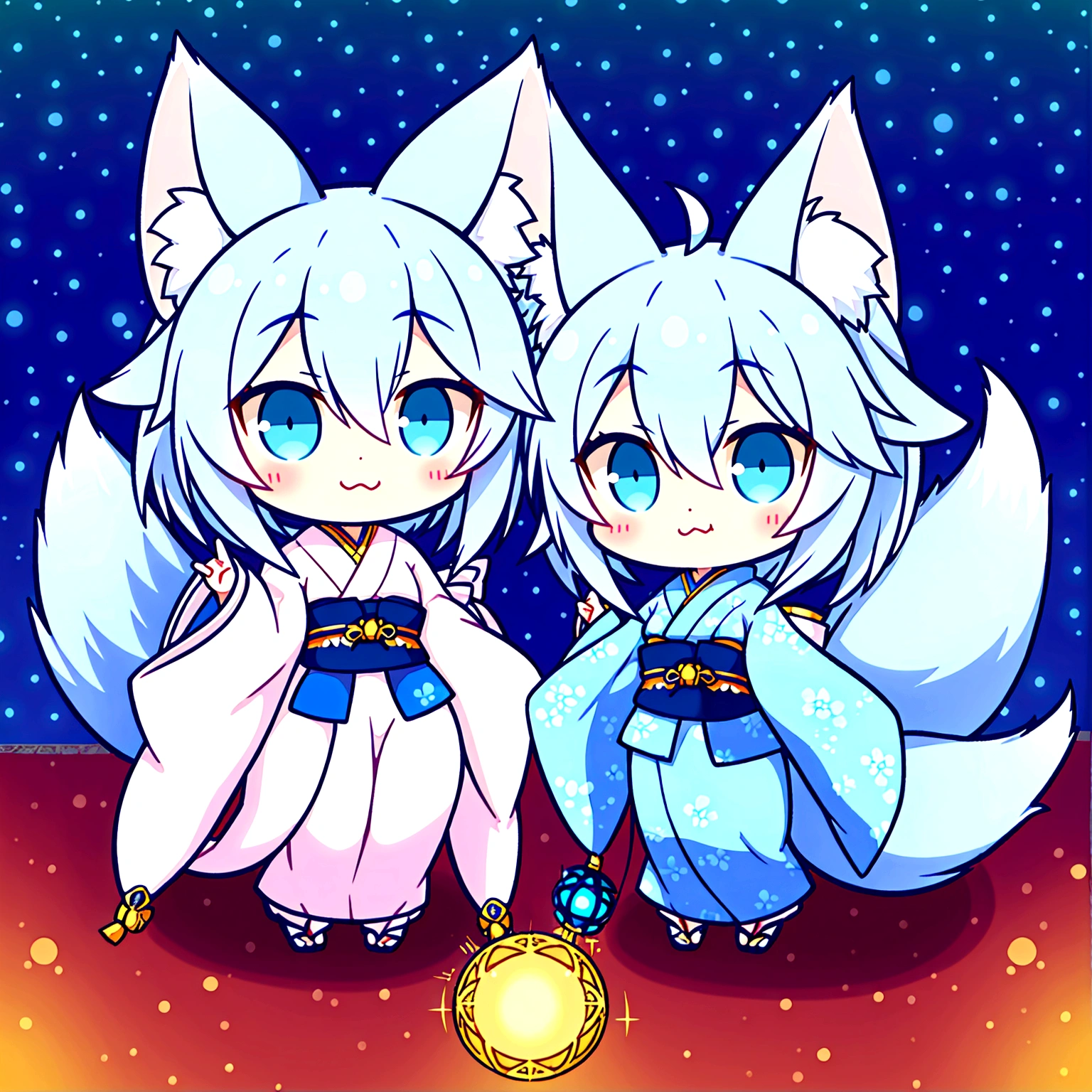 fox Light blue hair 　beast girl　indigo fur　fox beast girl　fox Light blue hair 　beast girl　indigo fur　fox beast girl　Wallpaper 4k,8k,highly detailled,,vivid colors,detailed kitsune with 9 tails,traditional Japanese artwork,tatami floor,beautiful cherry blossoms,floating lanterns,dark silhouette of a pagoda,subtle moonlight,dense forest,ethereal atmosphere,dappled sunlight,whimsical spirit,serene expression,elaborate kimono and obi,delicate hand-painted details,luminous eyes　Anime Style　fox　blue　White-faced golden-haired nine-tailed fox　Coat blue　　fox Light blue hair 　beast girl　indigo fur　fox beast girl　Anime Style　fox　blue　White-faced golden-haired nine-tailed fox　Coat blue　　　mysterious background　Blue Flame　girl　have a ball of light　fox Light blue hair 　beast girl　indigo fur　fox beast girl　mysterious background　Blue Flame　girl　have a ball of light Anime Style　fox　blue　White-faced golden-haired nine-tailed fox　Coat blue　　　mysterious background　Blue Flame　girl　have a ball of lightfox Light blue hair 　beast girl　indigo fur　fox beast girl　Anime Style　fox　blue　White-faced golden-haired nine-tailed fox　Coat blue　　　mysterious background　Blue Flame　girl　have a ball of light　fox Light blue hair 　beast girl　indigo fur　fox beast girl