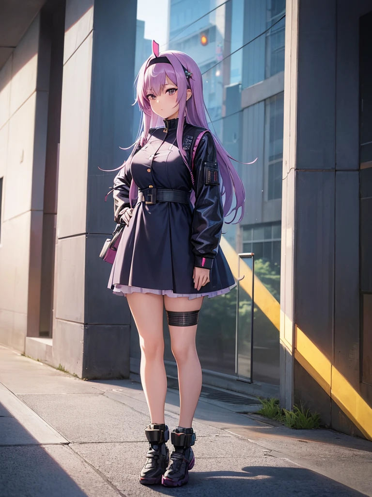Anime girl in a dress and headband standing in front of a building, digital Cyberpunk anime art, Digital Cyberpunk - Anime Art, anime cyberpunk art, Cyberpunk Anime Girl, Cyberpunk Anime Girl mech, Anime Style 4k, Best anime 4k konachan wallpaper, Cyber , Cyberpunk anime art, Portrait Anime Astronaut Girl, anime girl of the future, Dreamy Cyberpunk Girl