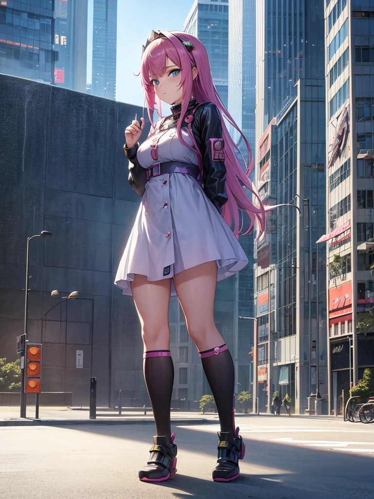 Anime girl in a dress and headband standing in front of a building, digital Cyberpunk anime art, Digital Cyberpunk - Anime Art, anime cyberpunk art, Cyberpunk Anime Girl, Cyberpunk Anime Girl mech, Anime Style 4k, Best anime 4k konachan wallpaper, Cyber , Cyberpunk anime art, Portrait Anime Astronaut Girl, anime girl of the future, Dreamy Cyberpunk Girl