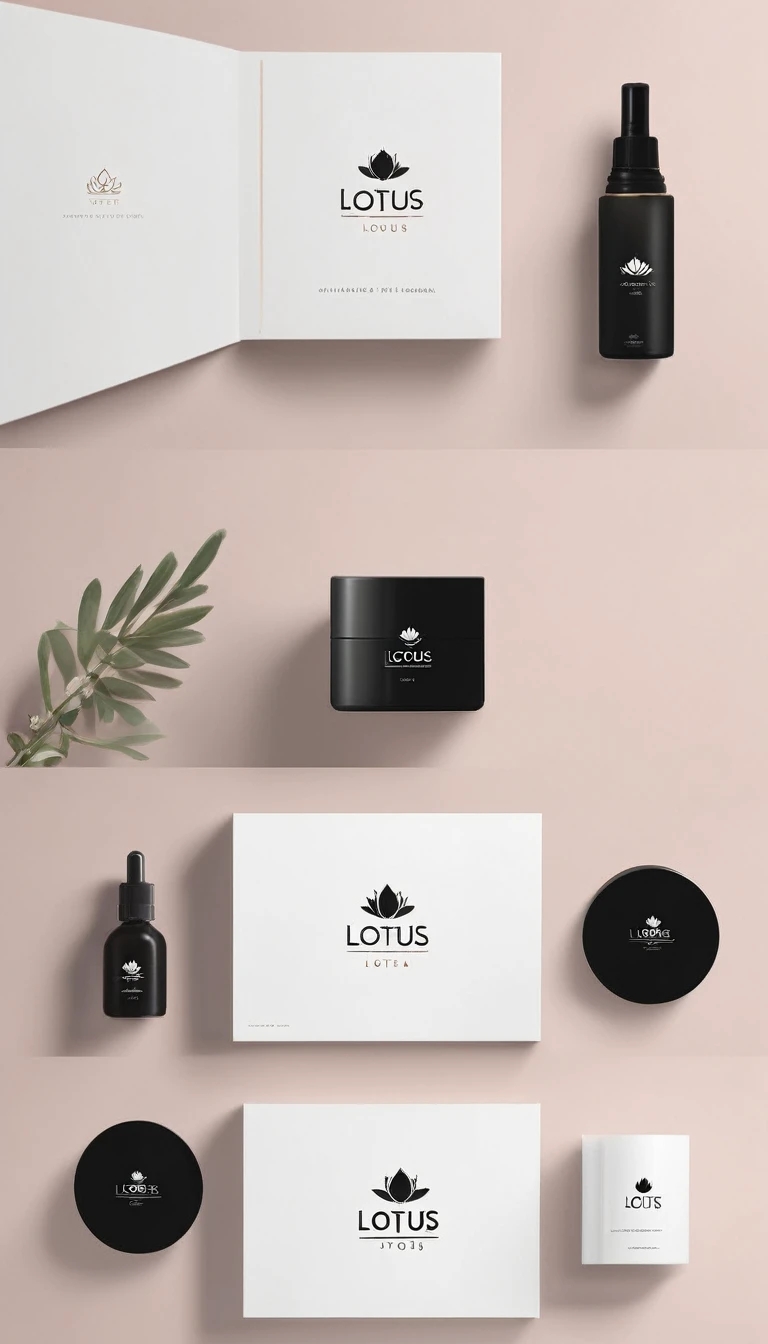 A minimal, modern, simple, cinematic logo design for the skincare brand “Lotus". Create a modern, minimalistic, high-quality, logo of a Lotus