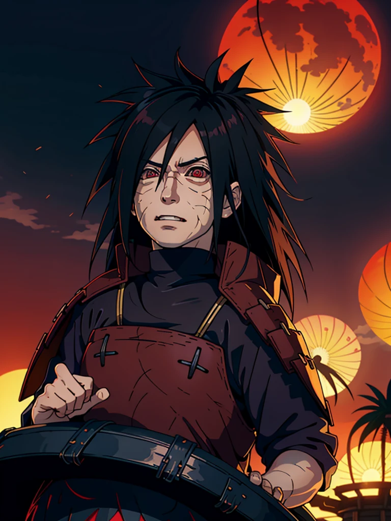 1male, Uchiha Madara from the anime Naruto, with long black hair and piercing red eyes. He has a handsome and confident appearance, with a captivating smile on his face.
He is wearing a set of red clothes that are intricately detailed, showcasing the high-quality craftsmanship and realistic texture. The fabric flows gracefully, accentuating his every movement.
The scene is set in a vibrant beach city background, with the sun shining brightly and casting a warm glow on Madara. The city is bustling with life, with palm trees swaying gently in the breeze and people enjoying their time at the beach. The clear blue sea stretches as far as the eye can see, creating a tranquil and serene ambiance.
The image quality is of the utmost importance, with a focus on achieving the best possible resolution. The details are ultra-detailed, capturing every strand of hair, every wrinkle in the clothing, and every subtle expression on Madara's face. The image aims to be realistic and photorealistic, immersing the viewer in the world of Naruto.
In terms of art style, the image combines the essence of anime and concept artists, blending the dynamic and expressive nature of anime with the meticulous attention to detail seen in concept art. The overall color palette is vibrant and vivid, with a touch of warmth to highlight Madara's presence.
The lighting in the image accentuates Madara's features, casting shadows that add depth and dimension to his face. The sunlight bathes him in a soft, golden glow, further enhancing his striking appearance.
Overall, the prompt aims to depict Uchiha Madara in a realistic and captivating manner, showcasing his iconic features and personality. It seeks to create a stunning image that captures the essence of the Naruto series while showcasing the talent of the artist.
Little dark theme, Red eye smj Text in baground